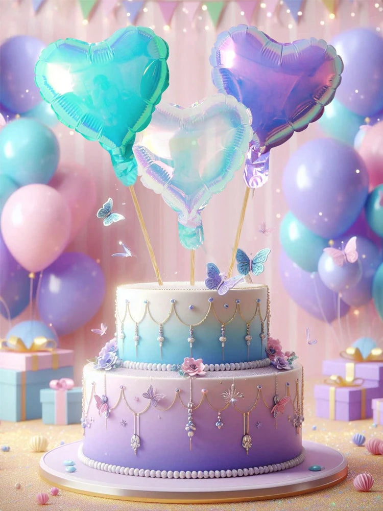 ホログラフィックレインボーバルーン6個セット