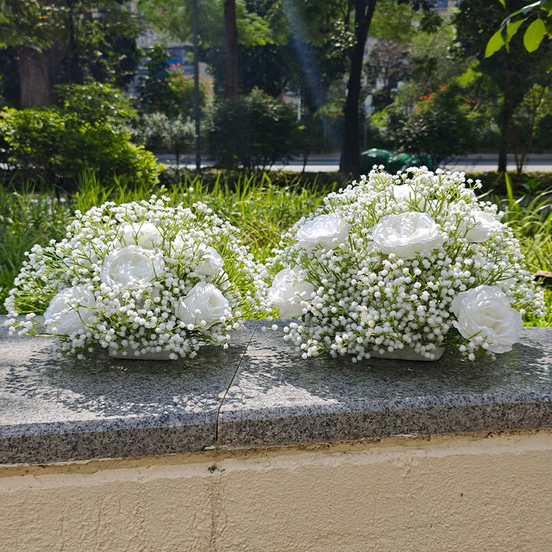 パーティー・ガーデン装飾|屋外用シルクフラワーボールアレンジメント