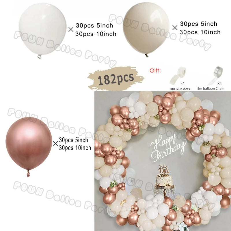 ベージュホワイト バルーンガーランドアーチキット