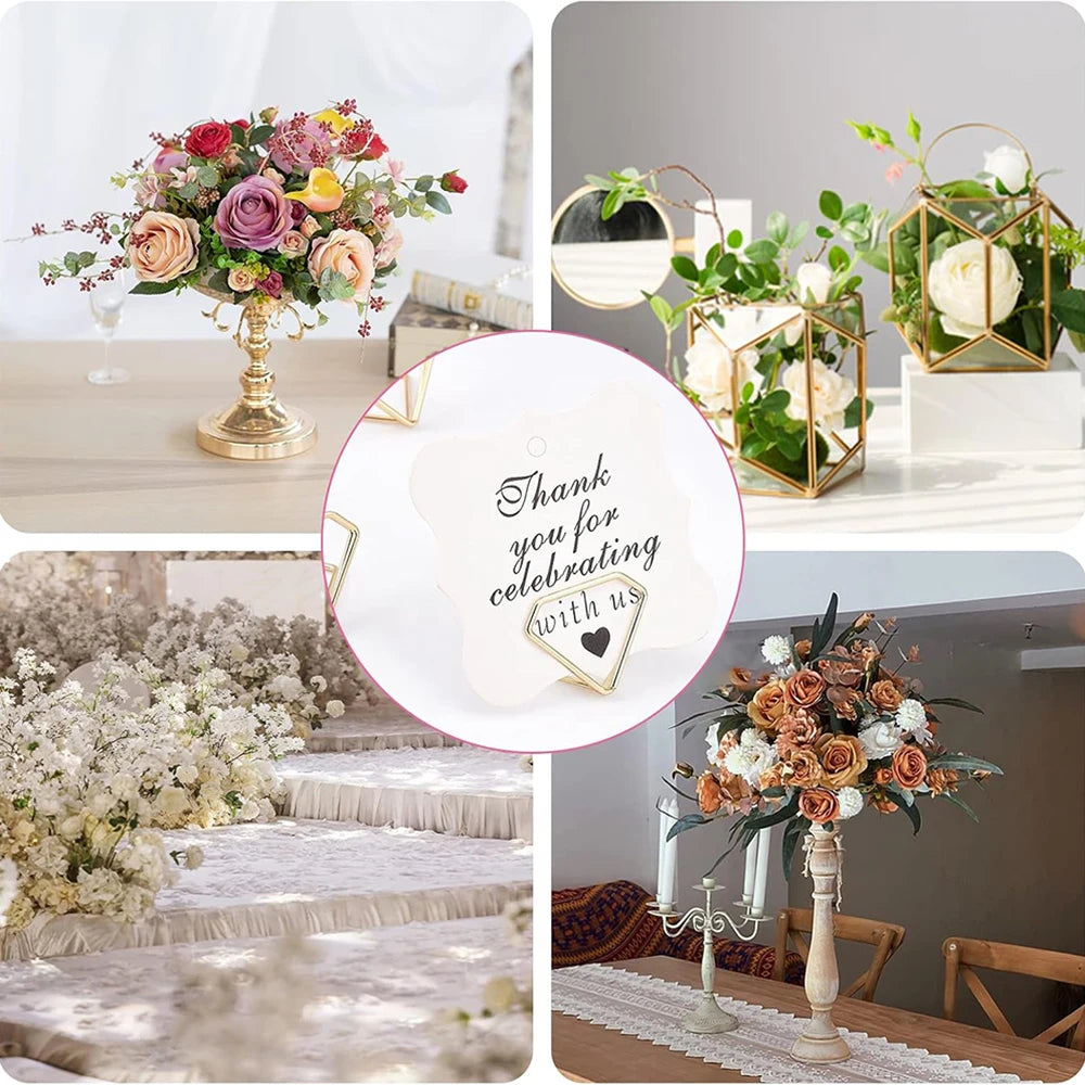 イベント・結婚式装飾|ダイヤ型メタルメモホルダー10個セット