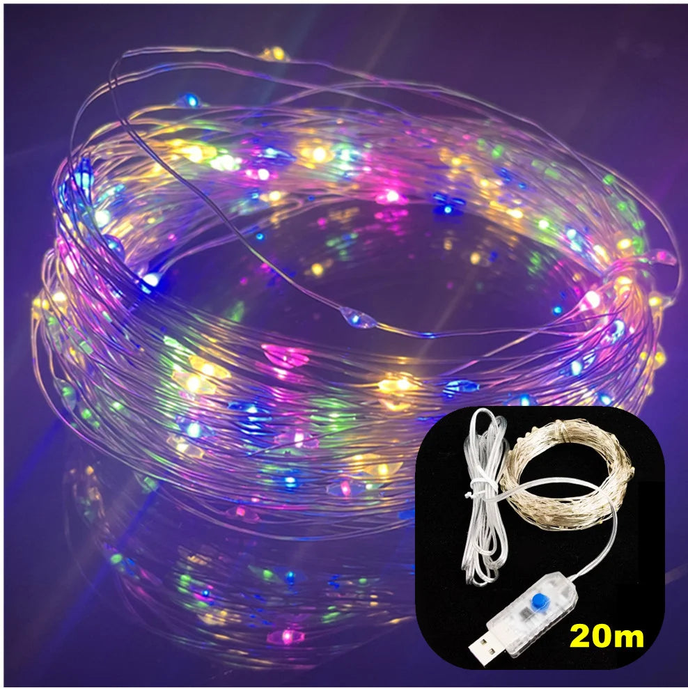 ドレープライト|イベント・クリスマス装飾|防水LEDストリングライトUSB接続( 1~20m)