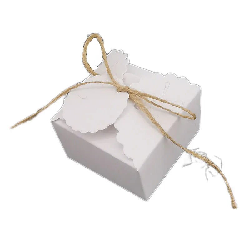 |イベント・ノベルティ用品 | 麻リボン付きクラフト紙ボックス | W6.5xH4xD6.5cm