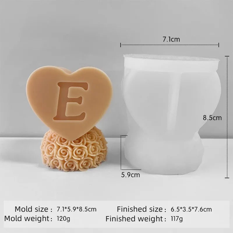 クラフト・DIY用|ハンドメイドキャンドル用 ローズハート型