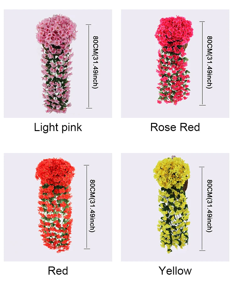 造花ハンギングローズ&アイビー壁掛け