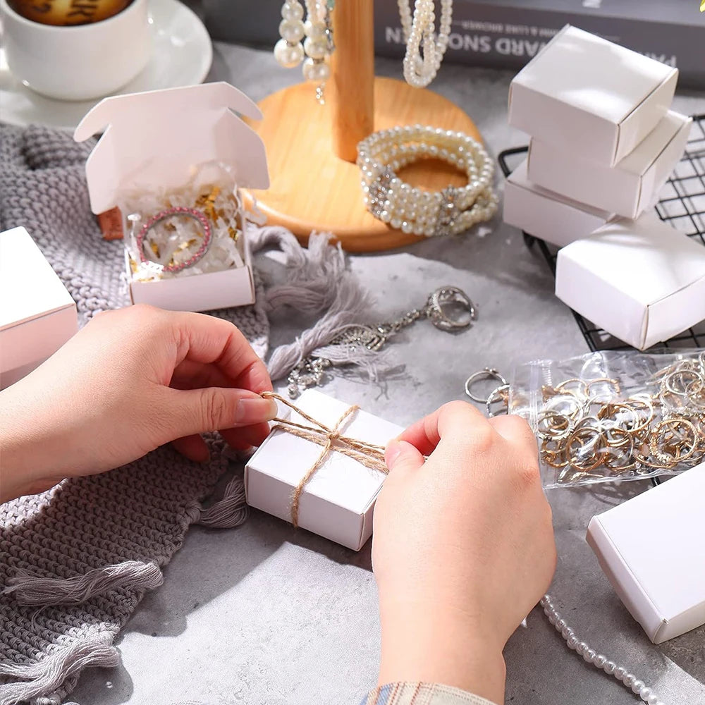 |イベント・ノベルティ用品 |クラフト紙ギフトボックス 10個セット | W5.5xH2.5xD5.5c