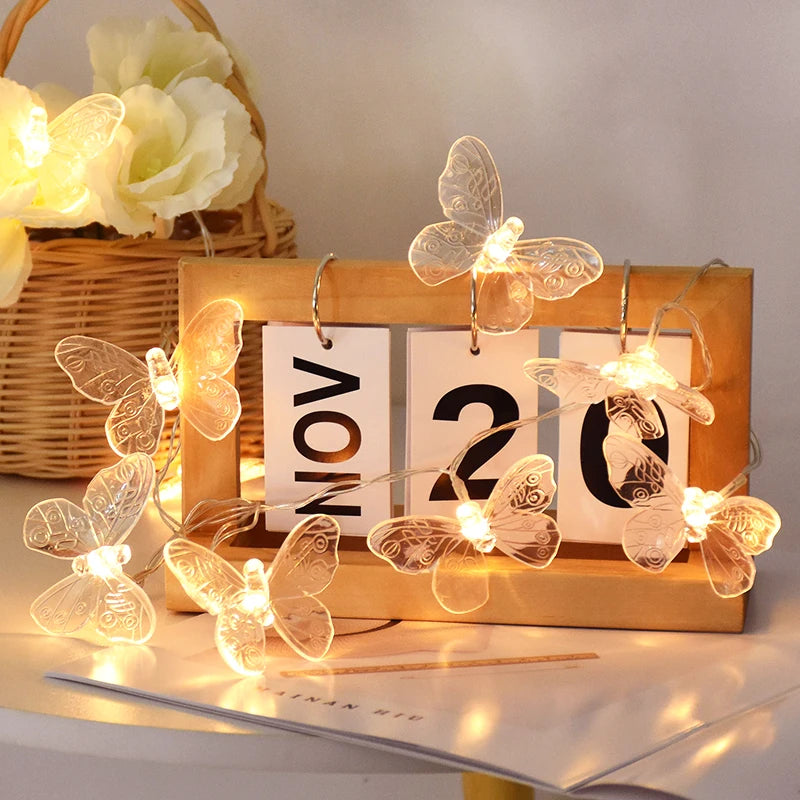 パーティー・インテリア用装飾 バタフライLEDライト 1.5M 蝶モチーフ