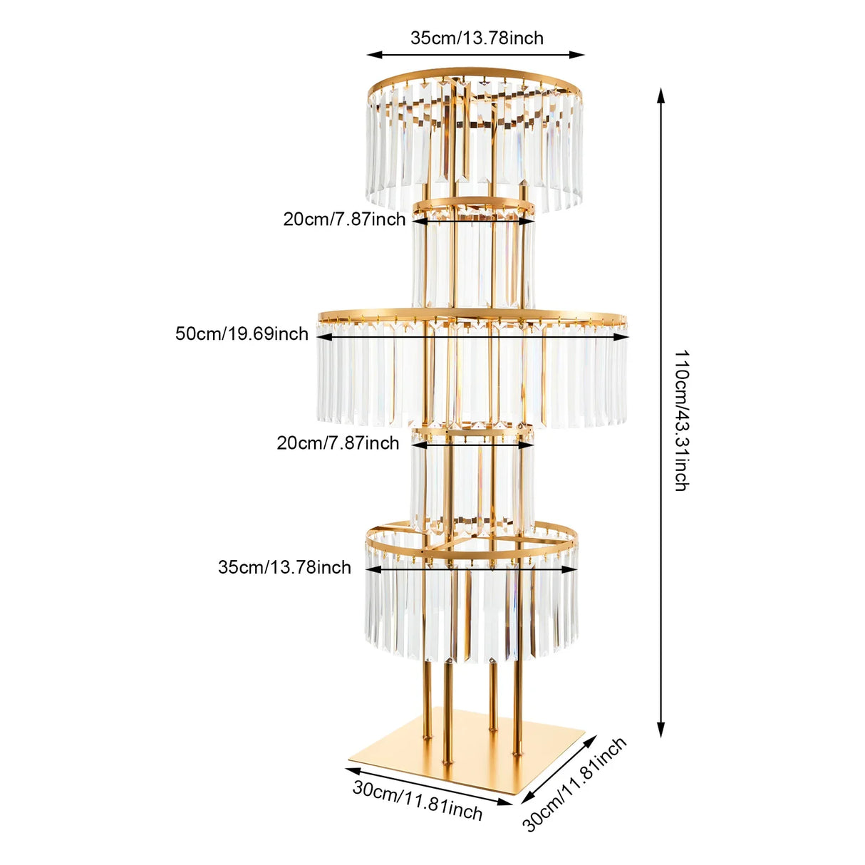 結婚式・インテリア装飾|ゴールドクリスタル花瓶 ウェディングセンターピース
