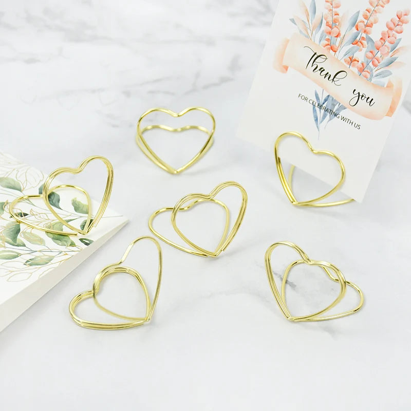 イベント・結婚式装飾|ハート型メタルフォトクリップスタンド 15個セット