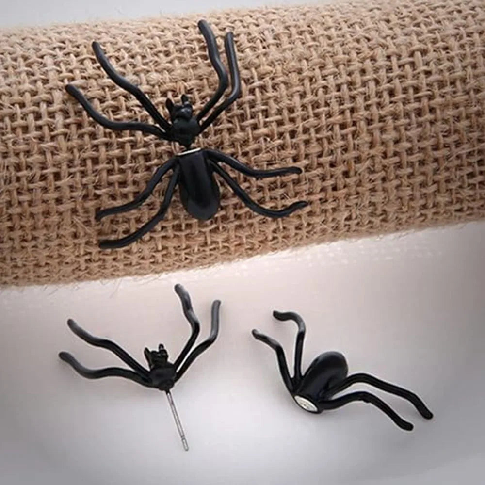 3D不気味な黒蜘蛛ピアス