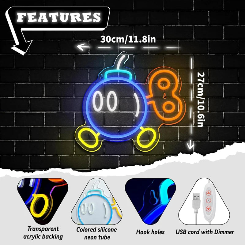 LEDネオンサイン(ネオン看板) ゲームルーム装飾 調光可能