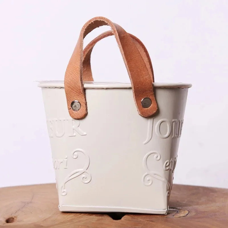 ガーデンデコレーション・ブリキ植木鉢・バスケット・ヴィンテージ