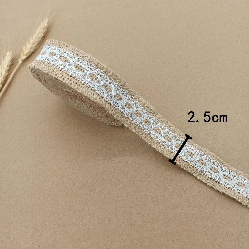 【クラフト・ラッピング用】ナチュラルテイスト レース付きリボン(4タイプ)