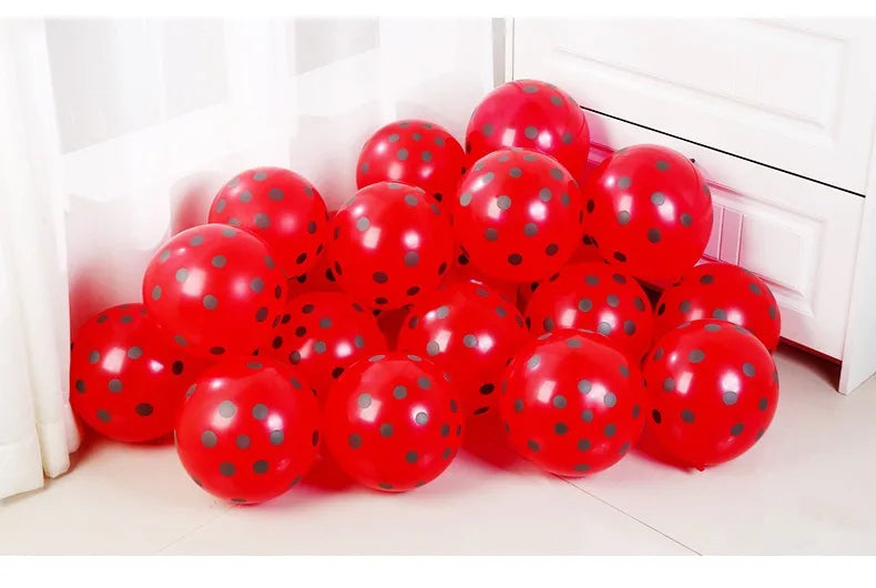 12インチ透明水玉バルーン 赤いドット型