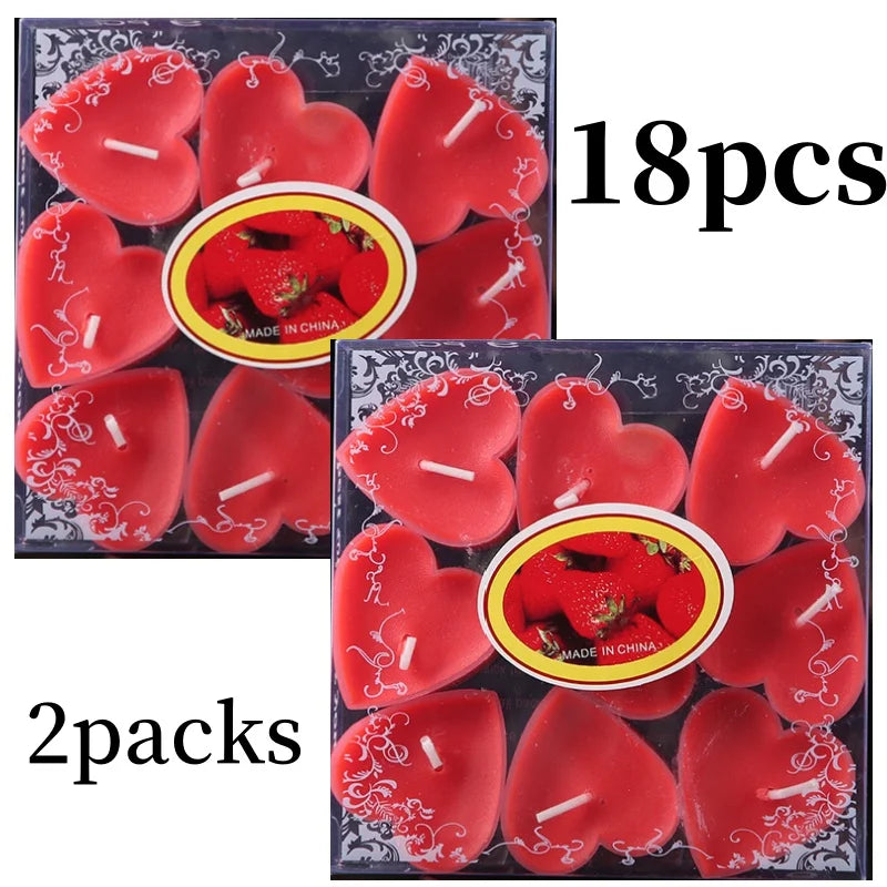 ハート型香り付きティーキャンドル 9個セット