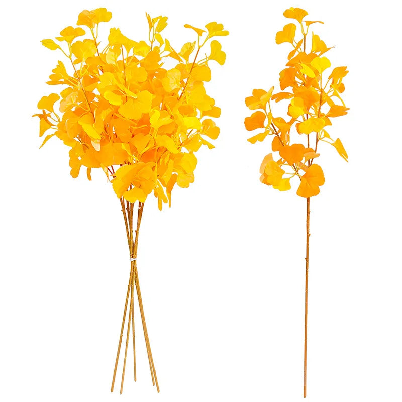 イベント・ハロウィングッズ|90cm 人工観葉植物 イチョウとカエデの葉