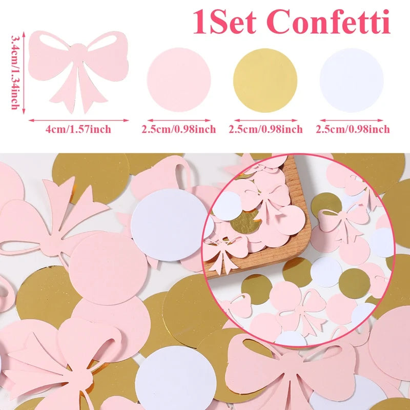 ピンクリボン付きラテックスバルーンセット