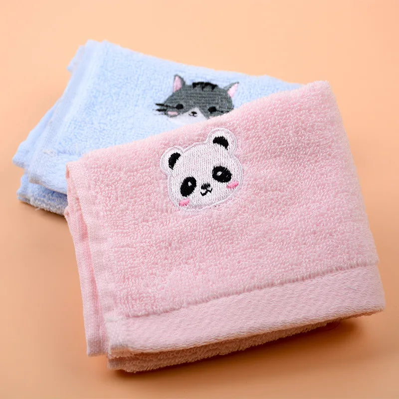 | ノベルティ用品 | 動物刺繍入りコットンフェイスタオル| 25x25c