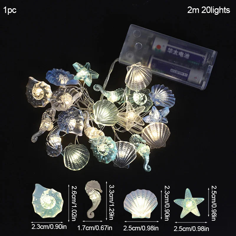パーティー・インテリア用装飾 シェル&スター LEDライト 海モチーフ