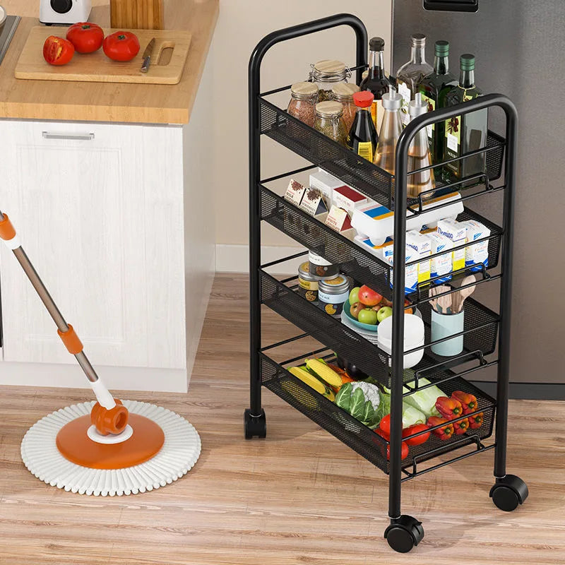 多機能キャスター付きキッチントロリーラック