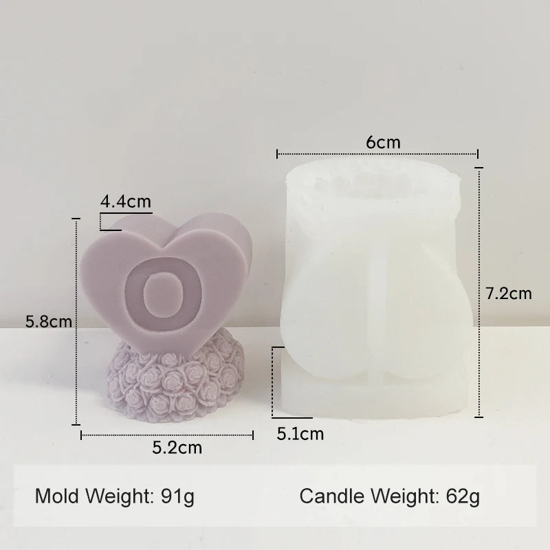 クラフト・DIY用|ハンドメイドキャンドル用 ローズハート型