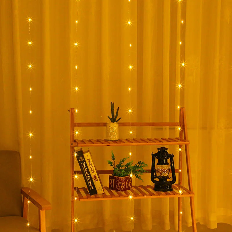 カーテンライト|イベント・クリスマス装飾|LED USB接続カーテンライト リモコン付(3M)