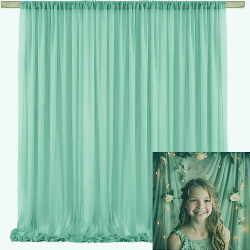 エレガントなシアーカーテン 背景デコレーション