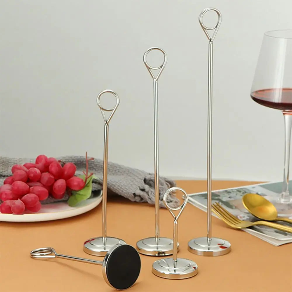 イベント・結婚式装飾|ステンレス製ラウンドフォトクリップホルダー