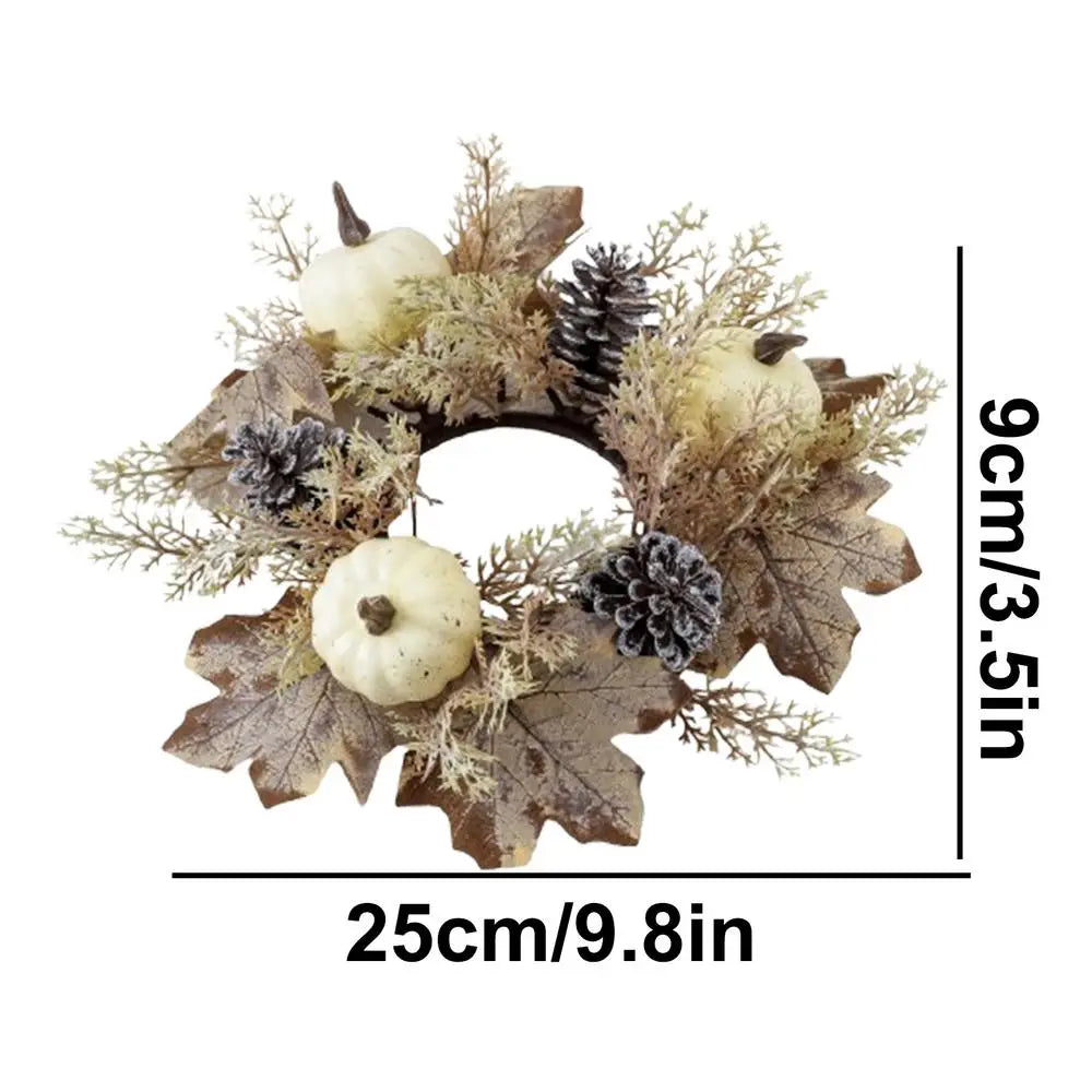 イベント・ハロウィングッズ|25cm 秋のキャンドルリース 感謝祭デコレーション