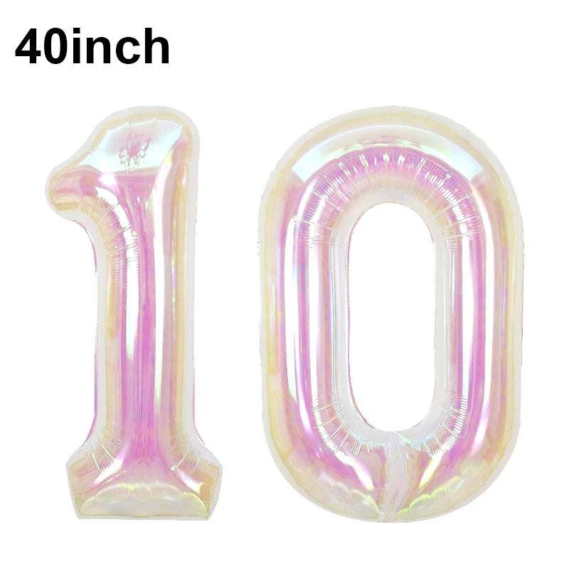 バルーン装飾 数字 レインボーカラーバルーン 誕生日パーティー用