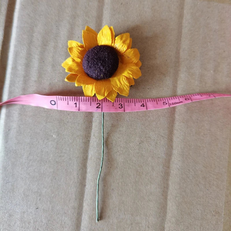人工ひまわり 紙花 3.5cm/100個セット【エコ素材】DIY・パーティー装飾・ウェディング用