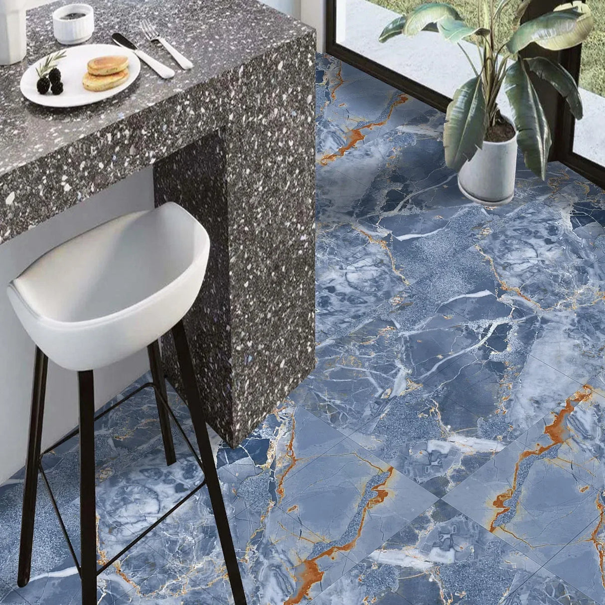 DIYフロアシート 大理石タイル風 ステッカー 10枚入/20枚入 豪華