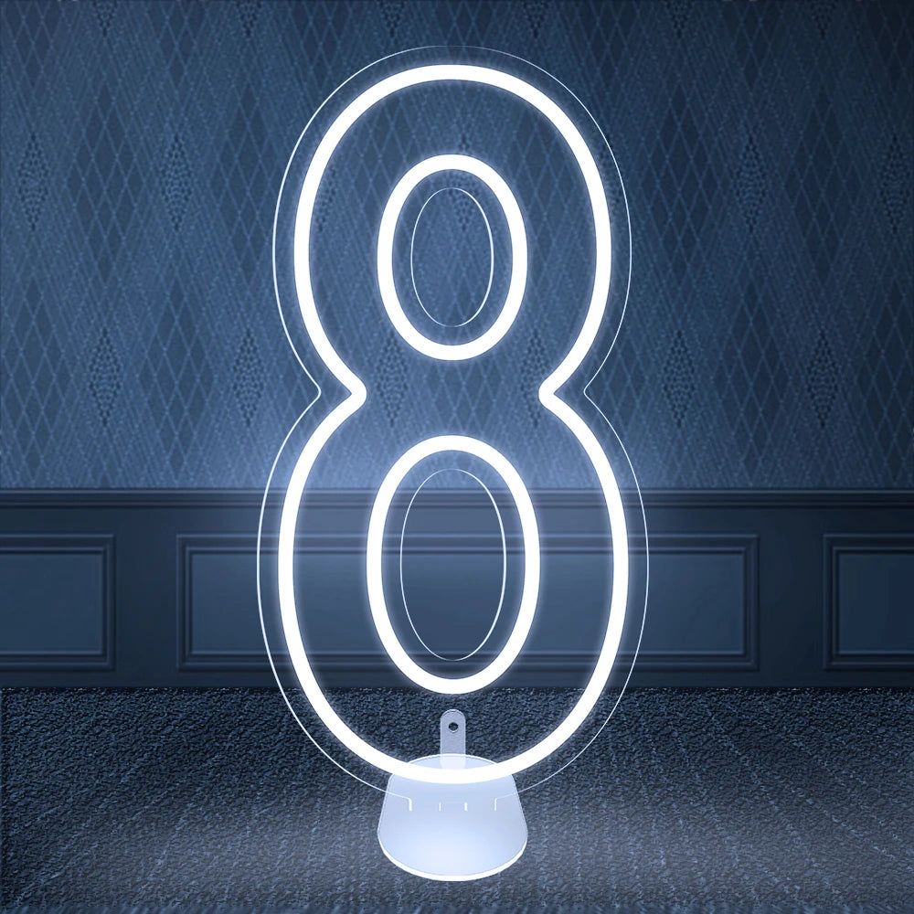 【LED装飾】LEDライト・デコレーションライト(数字)クリア 28x55cm