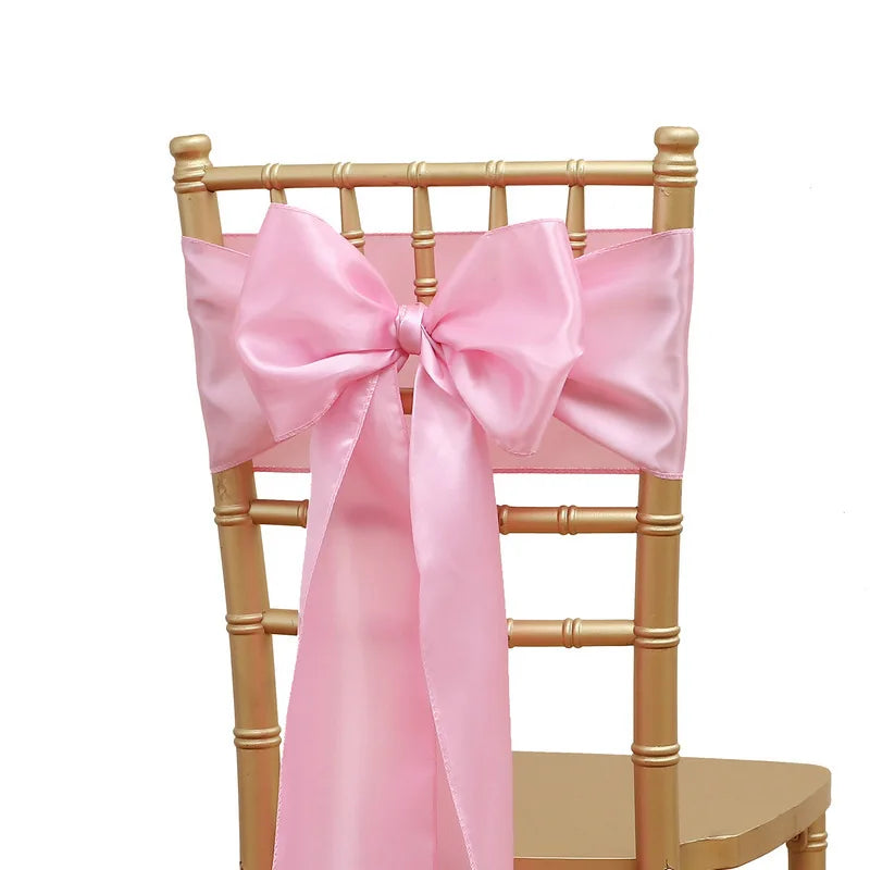 インテリア・パーティ装飾 | サテンリボン椅子カバーセット | 10個 背もたれカバー