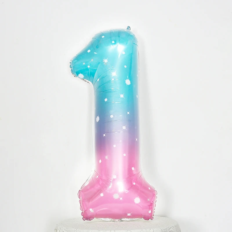 イベント・クリスマス装飾|グラデーションレインボー数字バルーン(ナンバーバルーン)