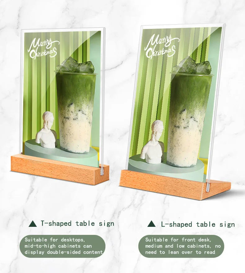 両面クリア卓上アクリルサインホルダー