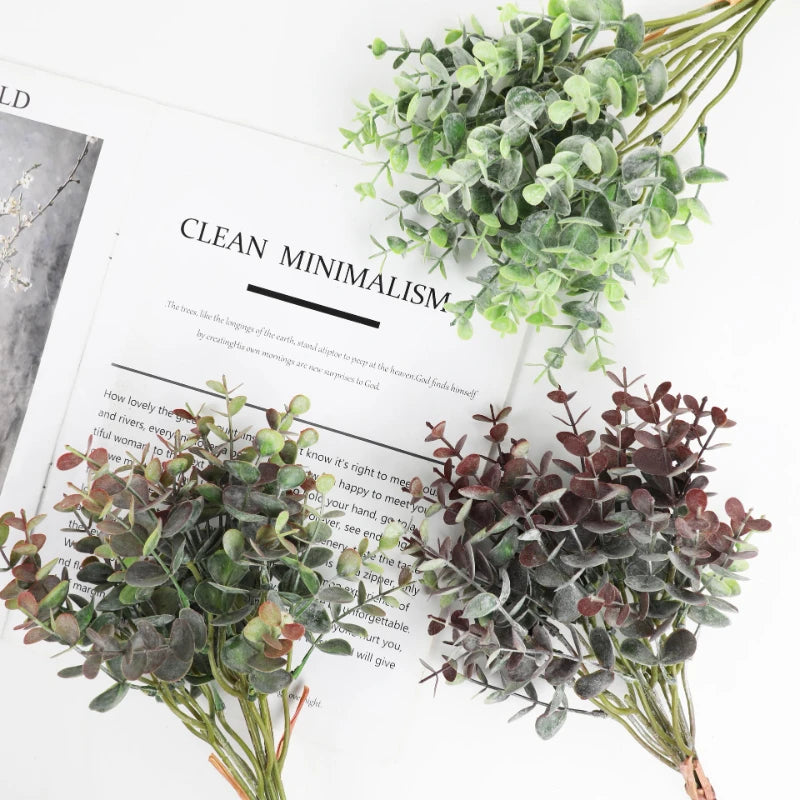 パーティー・インテリア装飾|フェイクグリーンユーカリの枝 6本セット(約37cm)