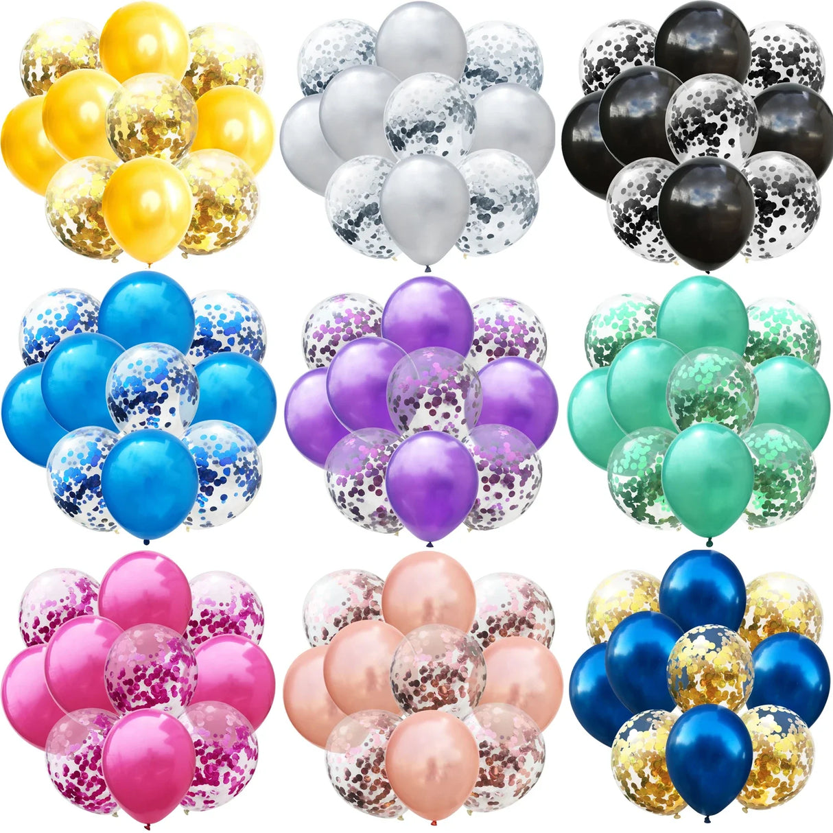 カラフル紙吹雪ラテックスバルーン10個セット