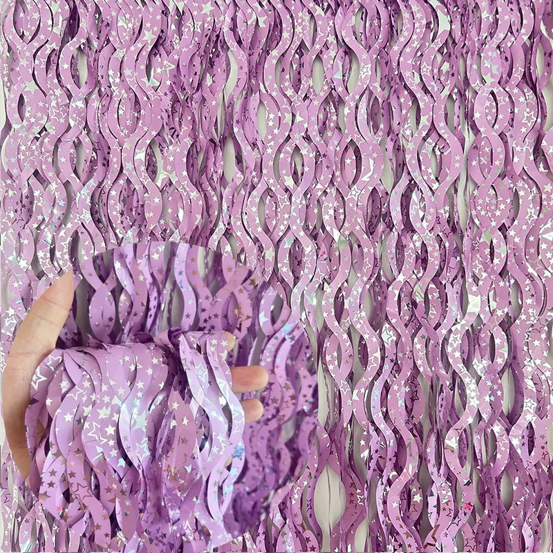 パーティー・インテリア用装飾 波形カーテン 壁面装飾 キラキラ光る
