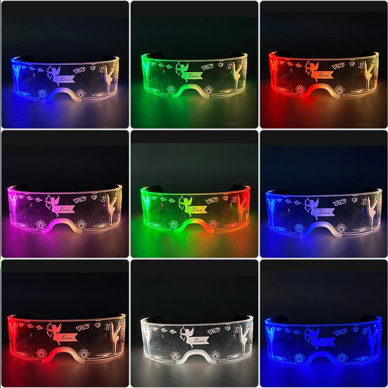 イベント・ハロウィングッズ|LED光るアクリルメガネ ネオンゴーグル