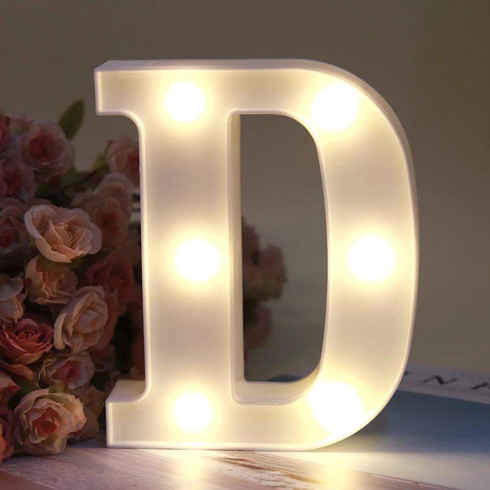 【LED装飾】LEDライト・デコレーションライト(ハート/数字/アルファベット)ホワイト 16cm