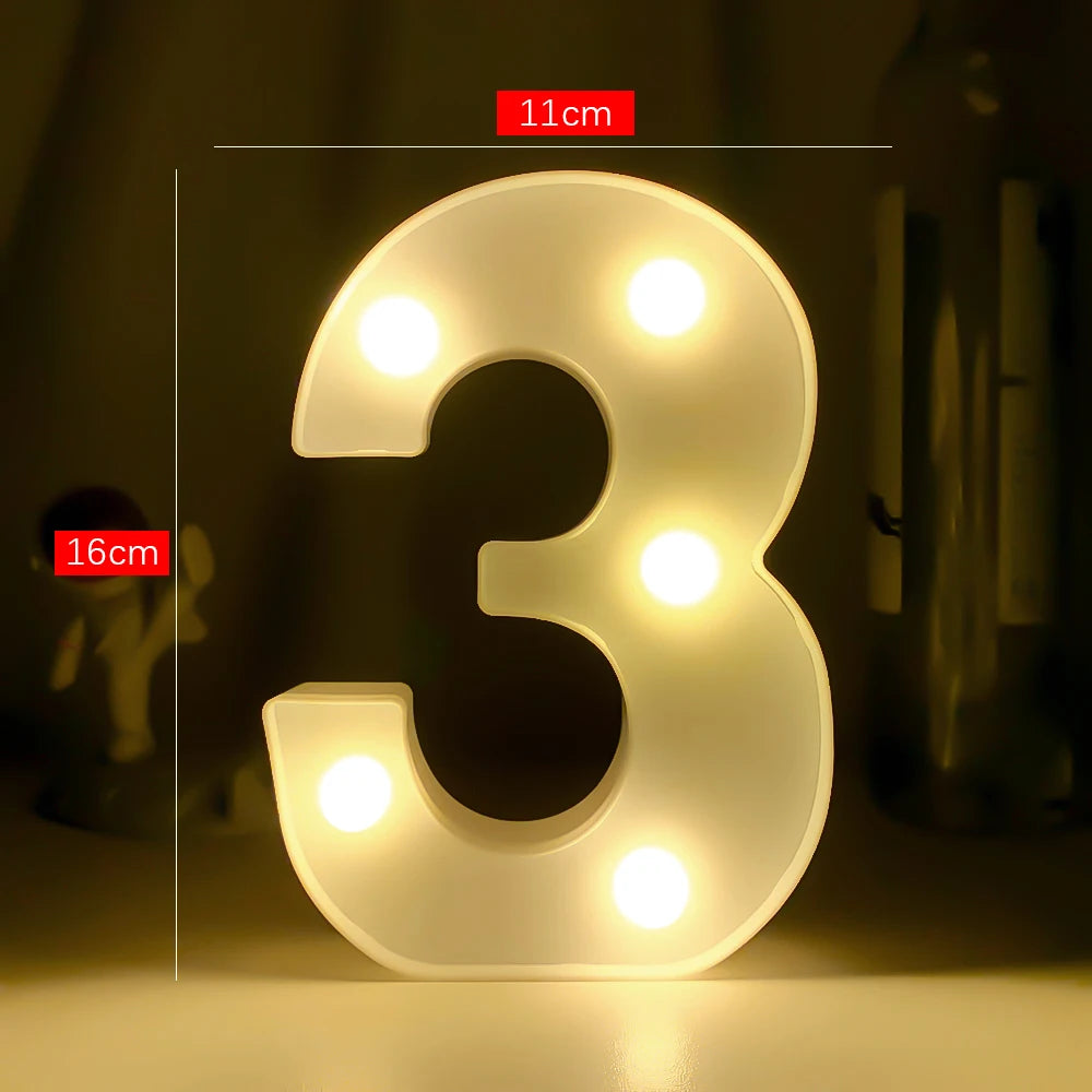 LEDナイトライト 【アルファベット・数字型】(乾電池式)