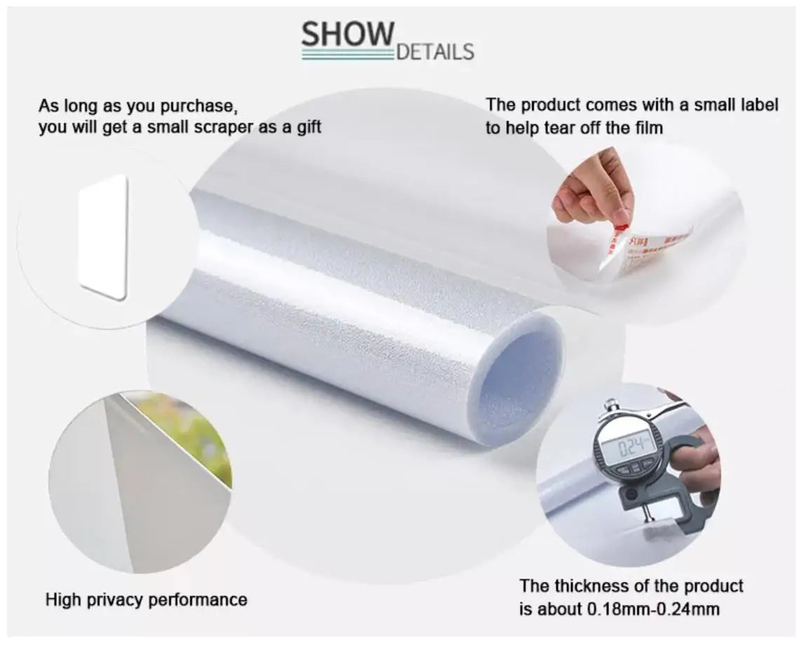 紫外線を最大96%カット!すりガラス風ウィンドウフィルム(UVカット・静電気吸着タイプ)
