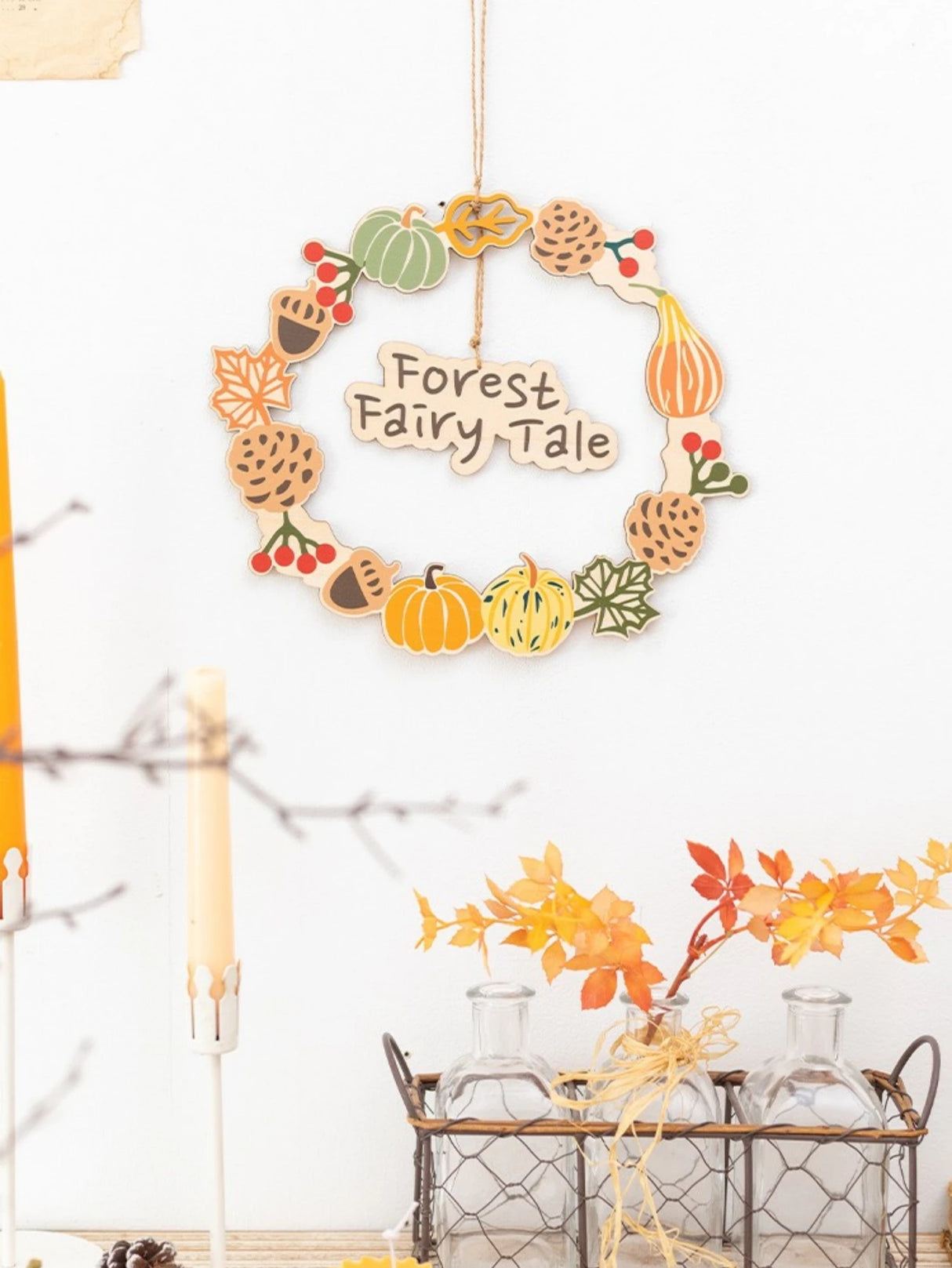 イベント・ハロウィングッズ|リース カボチャとメープルで彩る