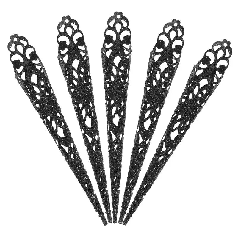 イベント・ハロウィングッズ|花柄フィンガーネイルチップ(5個セット)