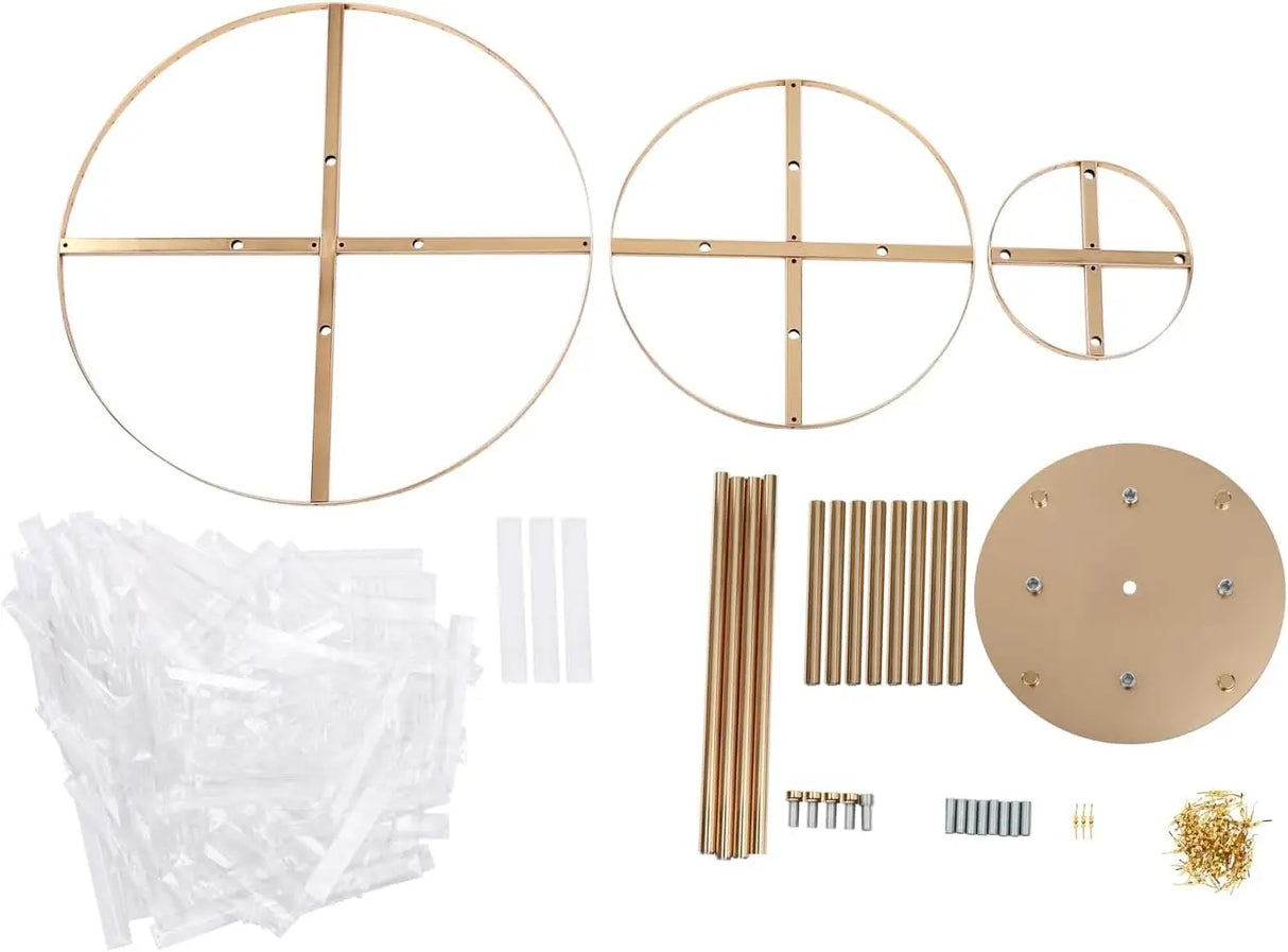 結婚式・インテリア装飾|ゴールドクリスタルフラワースタンド3段