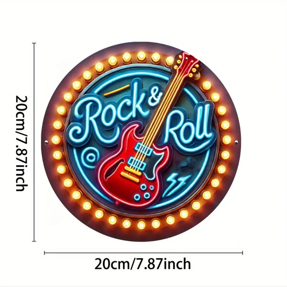 Rock & Roll メタルデザインLEDネオンサイン(ネオン看板)