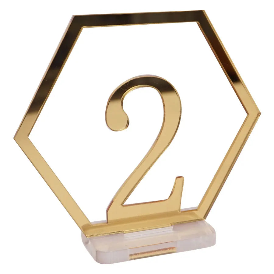 アクリル製六角形テーブル番号サイン