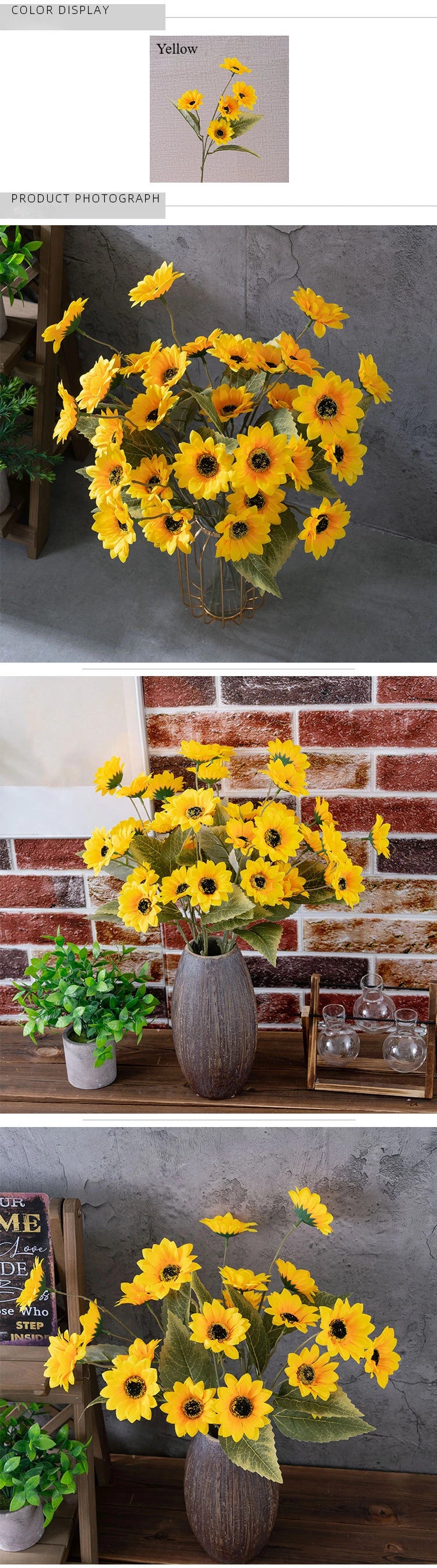 52.5cm ひまわりのアーティフィシャルフラワー