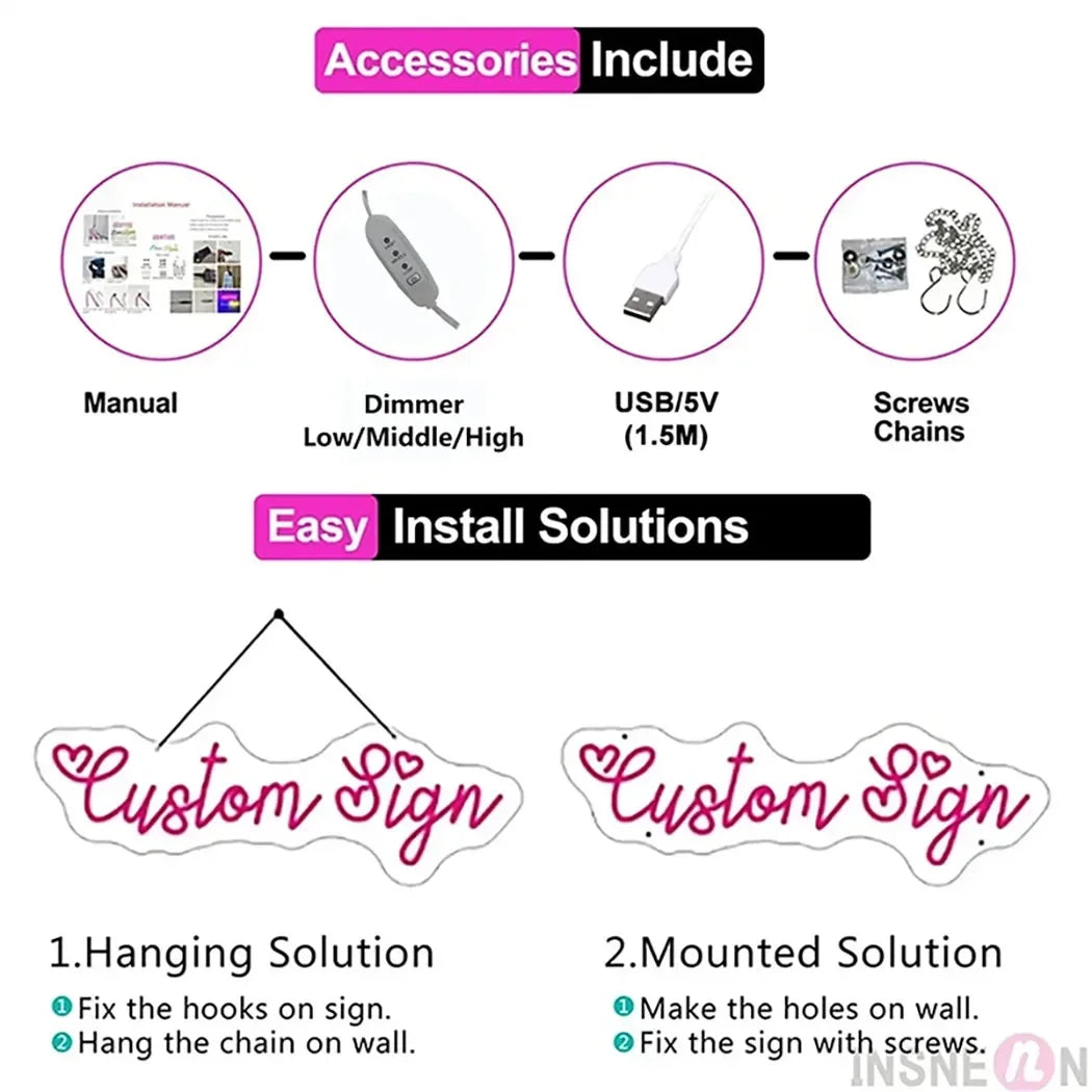 イベント・パーティ装飾 | ネオンサインLEDライト| W40xH29.8cm/W40xH35cm