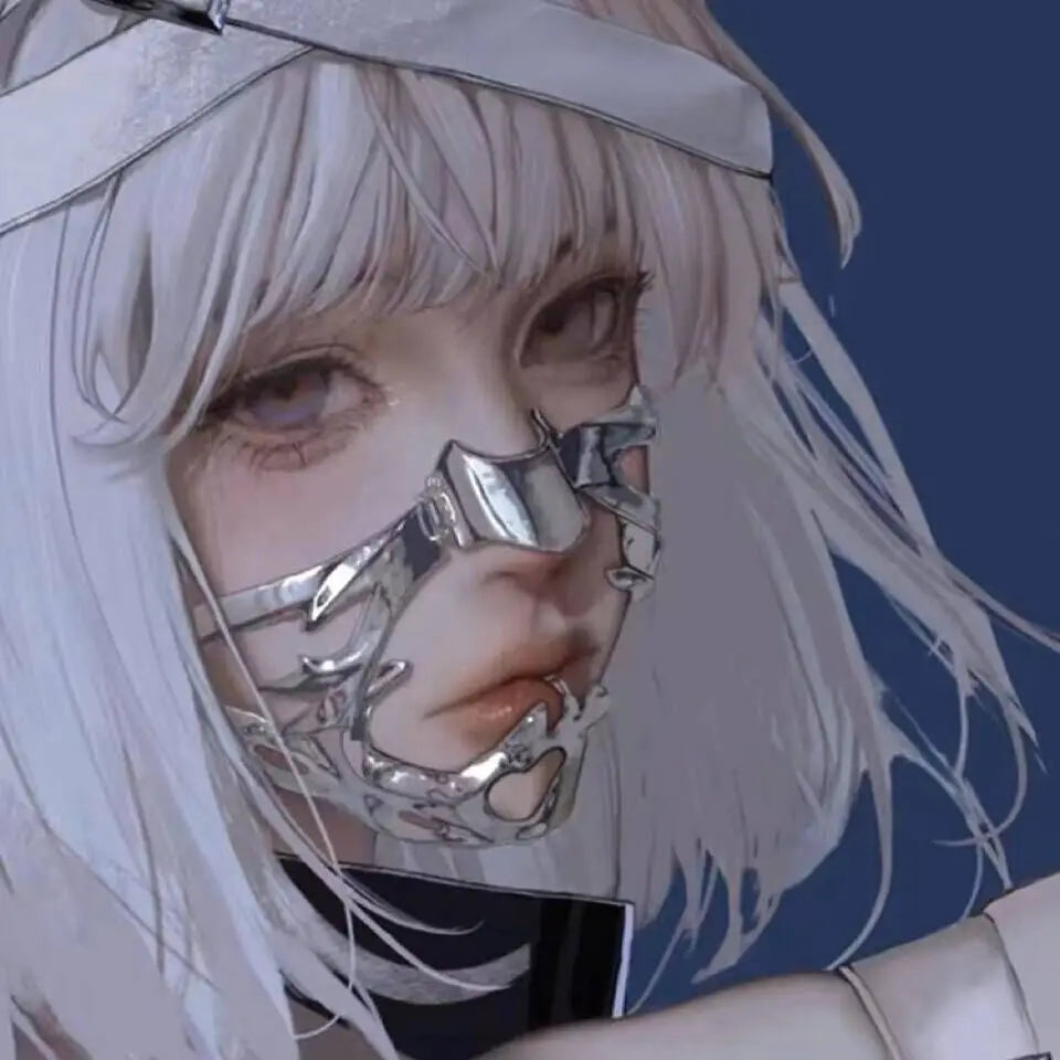 イベント・ハロウィングッズ|サイバーパンクマスク風 メタルマスク